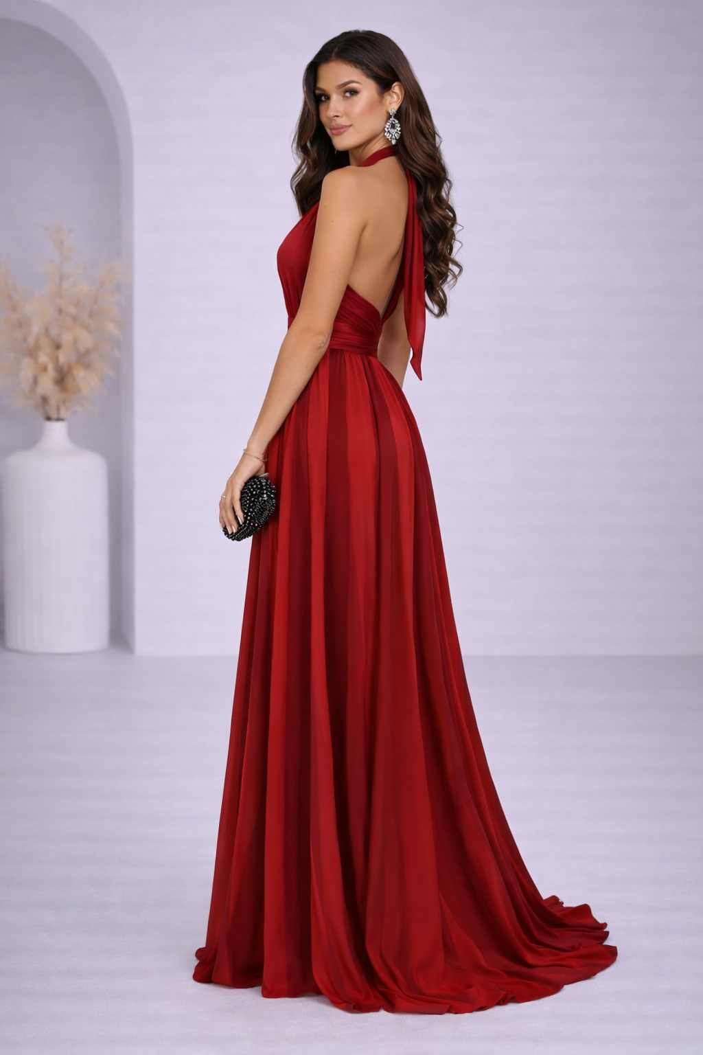 Draped Halter - Maxi Dress