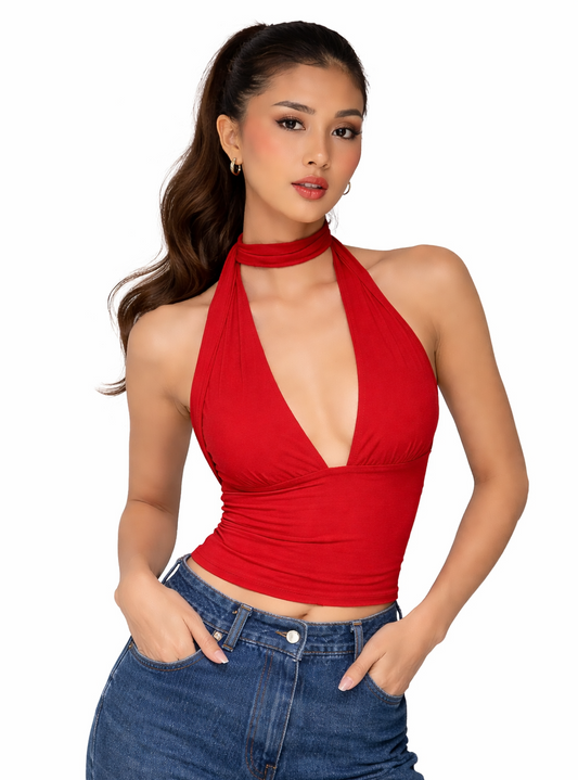 Nero Halter Wrap Top