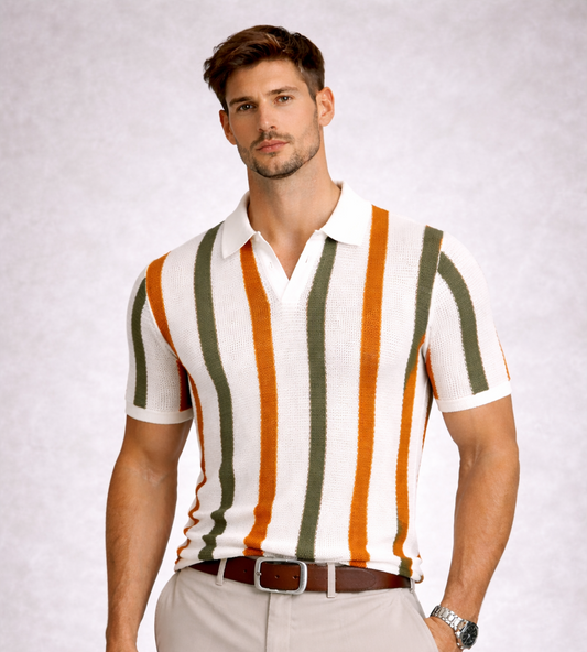 Riviera Stripe – Knit Polo