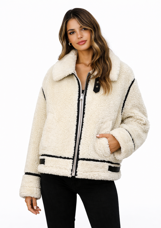 Noelle Shearling Zip Jacket